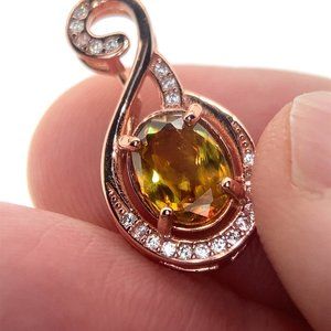 Sphene 1.80ct Rose Gold Finish Solid 925 Sterling Silver Ring